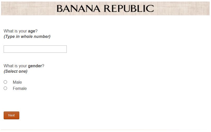 "banana republic survey www.survey4br.com coupons hours locations"