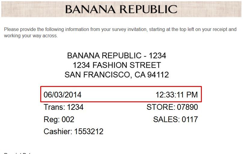"banana republic survey www.survey4br.com coupons hours locations"