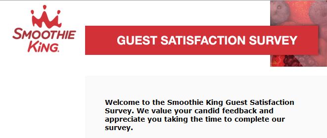 "smoothie king feedback guest satisfaction survey www.smoothieking.com"