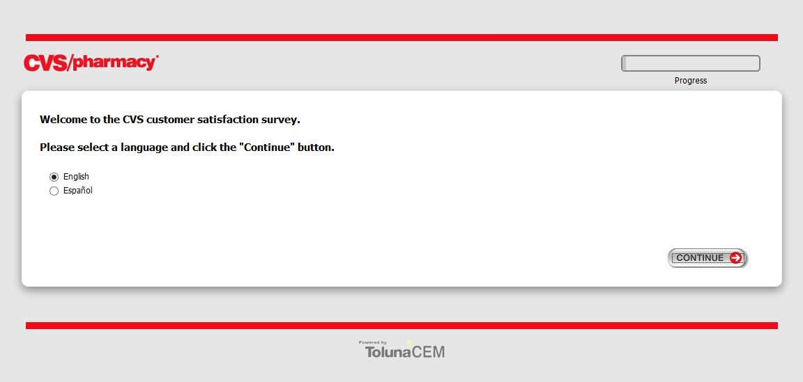 CVS Customer Survey screenshot of the first page.