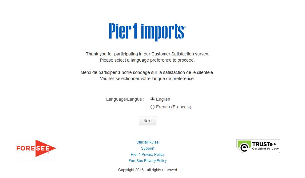 "pier 1 imports pier 1 feedback pier one feedback pier 1 feedback survey pier 1 imports feedback"