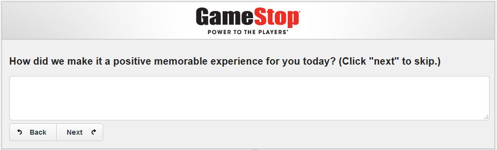 GameStop Survey at www.tellgamestop.com
