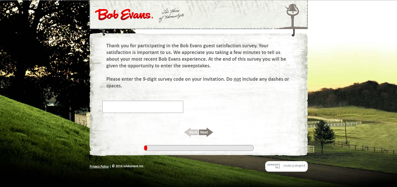 Bob Evans Survey Page