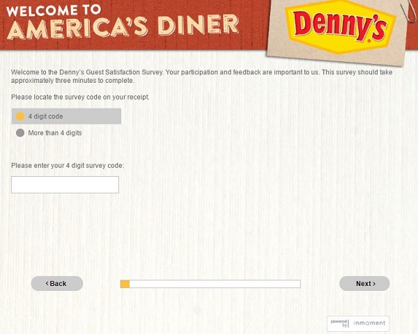 dennys listens survey screenshot