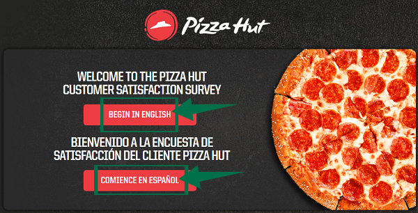 Pizza Hut Survey Guide Step 1
