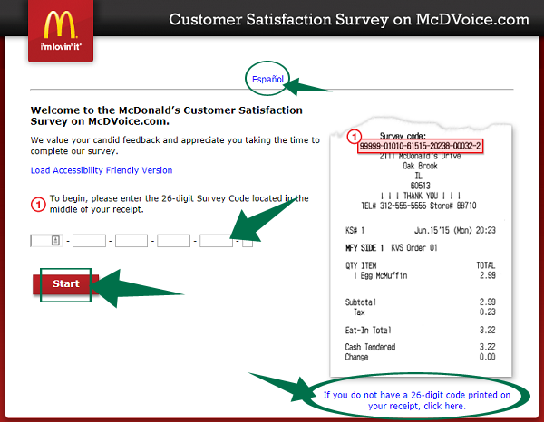 McDonalds Survey Guide