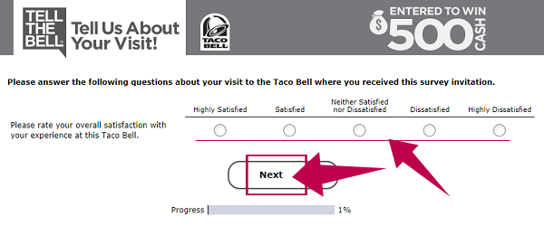 TellTheBell Taco Bell Survey Guide Step 2