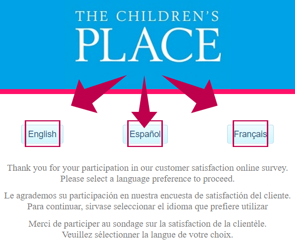 The Children’s Place Customer Satisfaction Survey Step 1