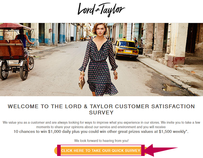 Lord and Taylor Survey Step 1