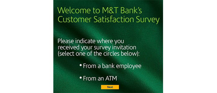 M&T Bank Survey Bank Selection